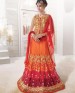 wedant FAshion Wedding Heavy Work Dulhan Collection Self Design Lahengha Choli Red & Orange